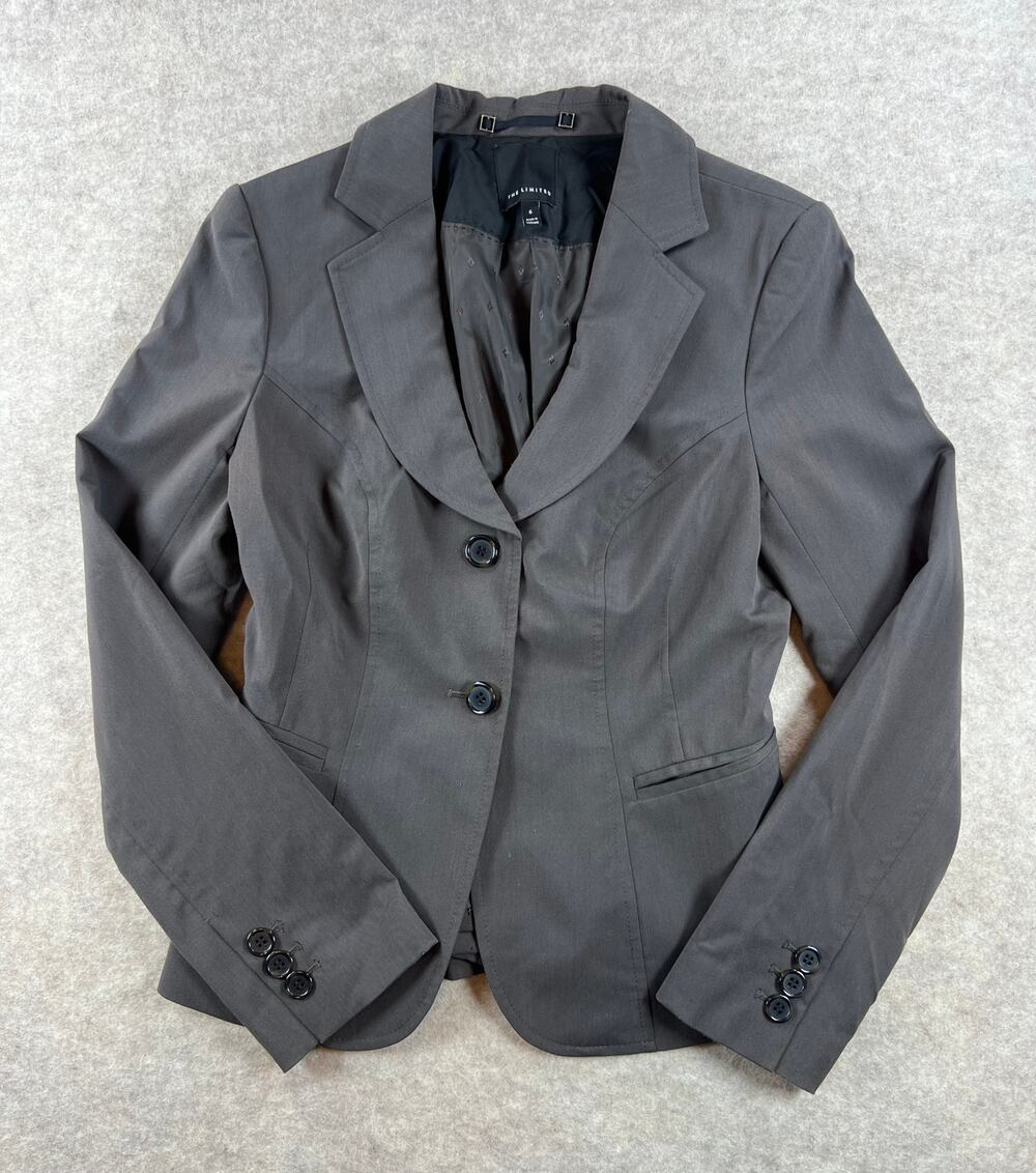 Y2K Vintage The Limited Taupe Brown Gray Blazer Women's Size 6